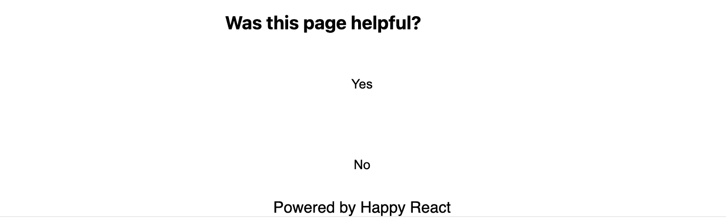 HappyReact widget setup with basic styling