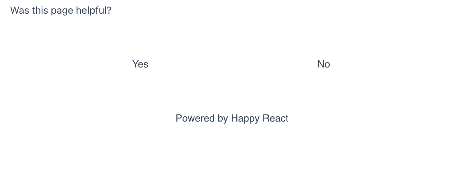 HappyReact widget setup with basic styling