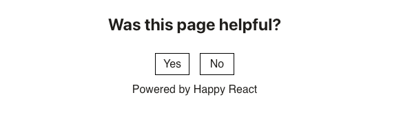 HappyReact widget setup with our custom styling